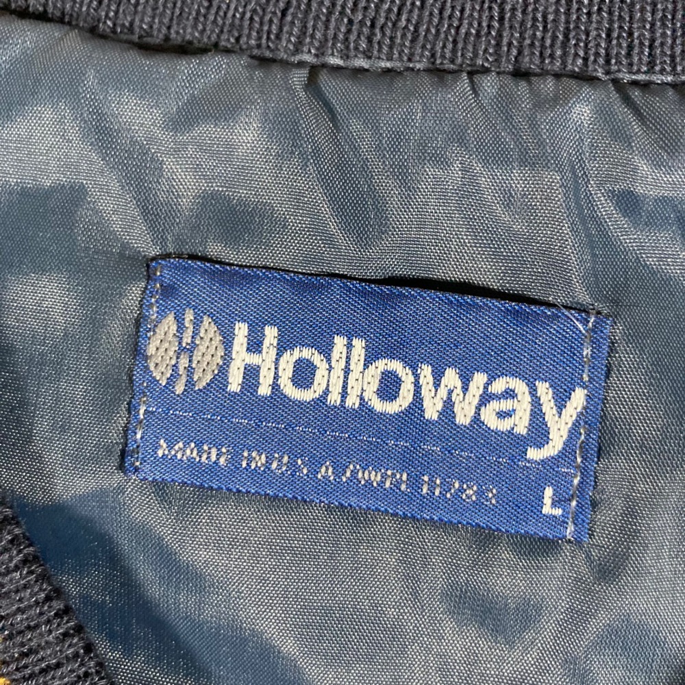 Holloway Mens Pullover Windbreaker Jacket Size L Blue‎ Retro Aztec Trim - Picture 3 of 8